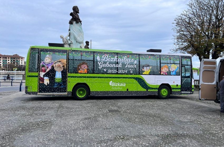 Autobús de Bizkaibus, gira Olentzero, Mari Domingi y los Tres Reyes Magos