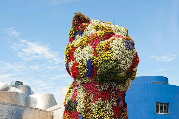 Obra escultórica Puppy, en Museo Guggenheim Bilbao