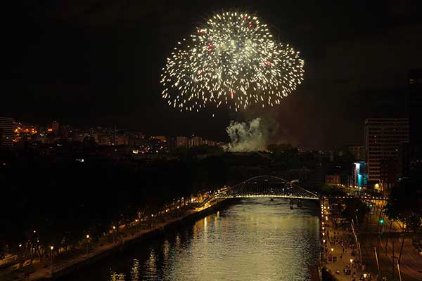 Fuegos artificiales Fiestas Bilbao 2024